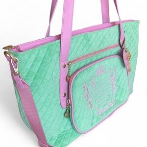 Juicy Couture Green and Pink weekender bag